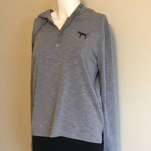 PINK Victoria Secret grey quarter zip hoodie S